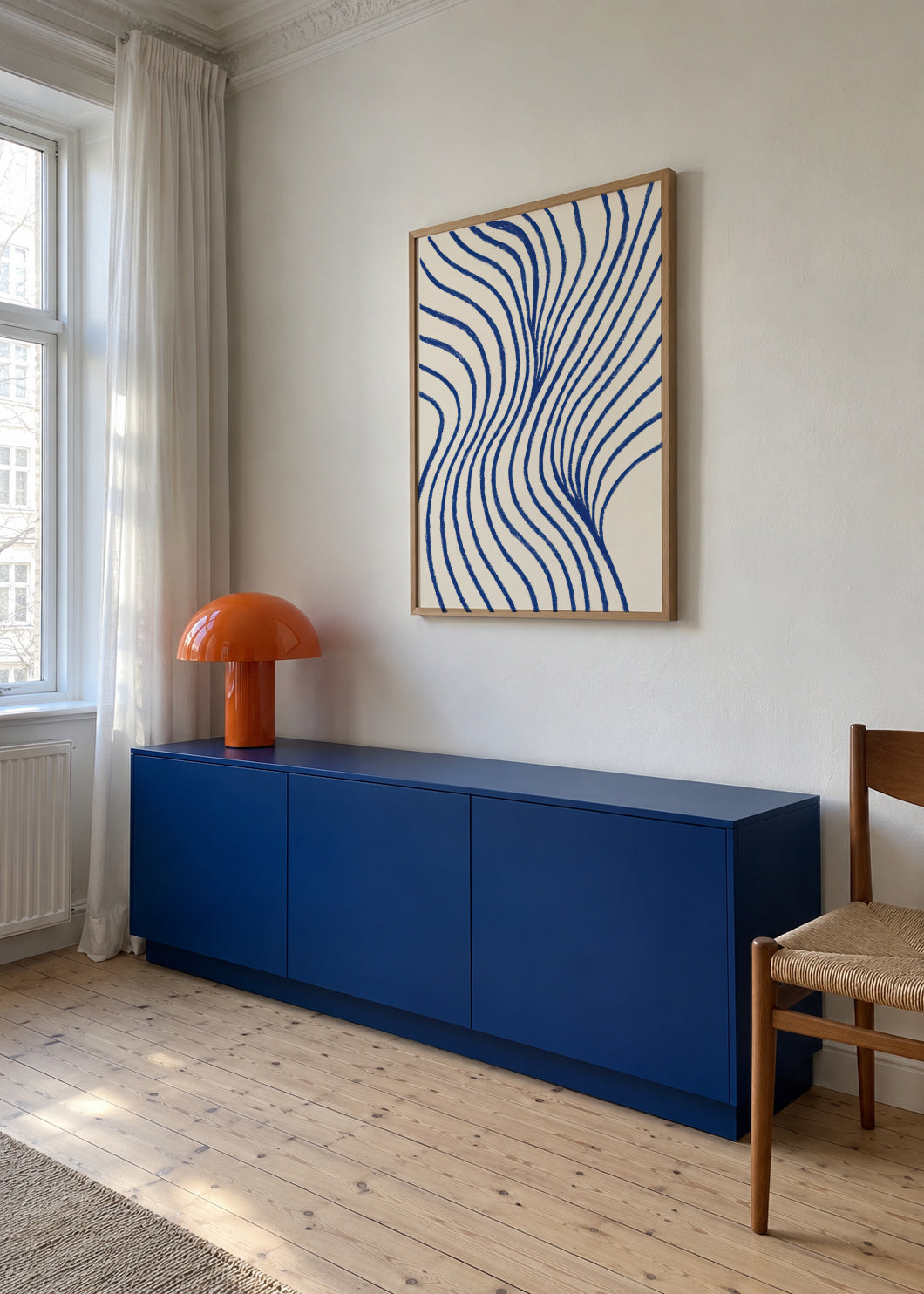 Optical Waves - Framed poster in an interior