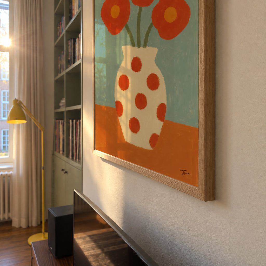 Red Polka Dots - Framed poster detail