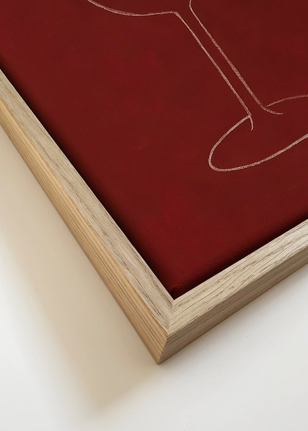 Keuken kunst: silhouet van wijnglas – Canvas detail