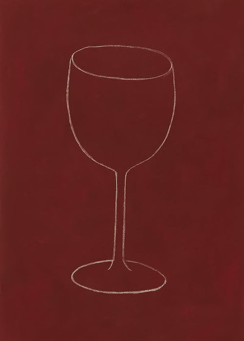 Keuken kunst: silhouet van wijnglas