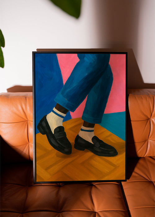 Loafers-illustratie met gestreepte sokken – Product1