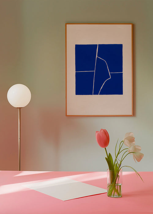 Abstract blauw kunstwerk met geometrische breuk – Product1