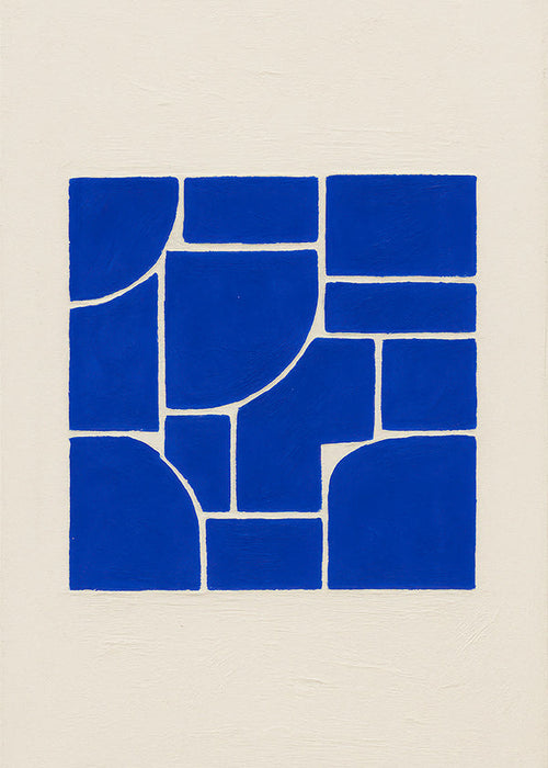 Geometrische poster in krachtig blauw