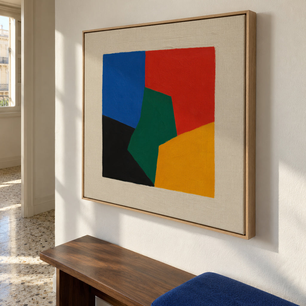Shifted Blocks - Framed canvas in an interior