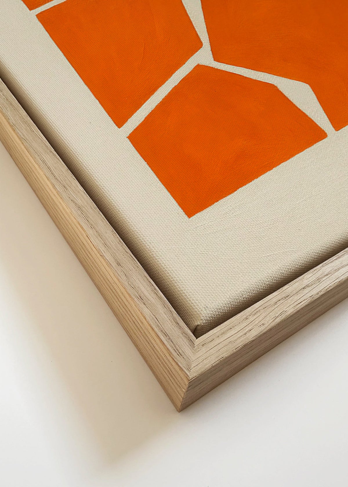 Geometrische poster terracotta fragmenten – Canvas detail