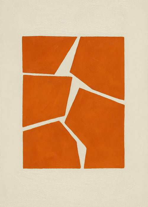 Geometrische poster terracotta fragmenten