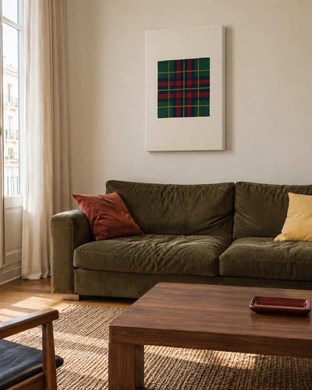 Highland Green - Unframed canvas in an interior