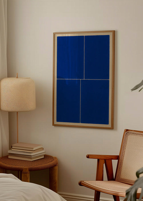 Geometrisch kunstwerk met blauwe vlakken – Product1