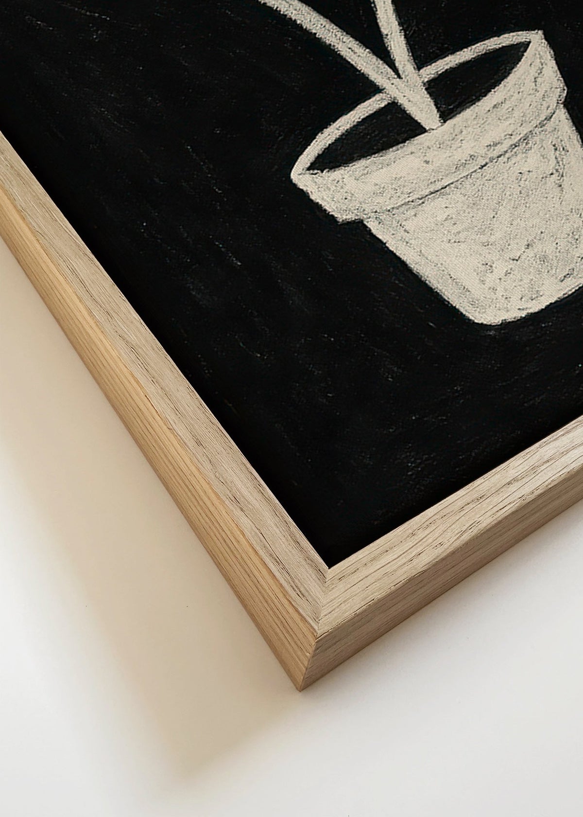 Botanische poster hartblad in pot – Canvas detail