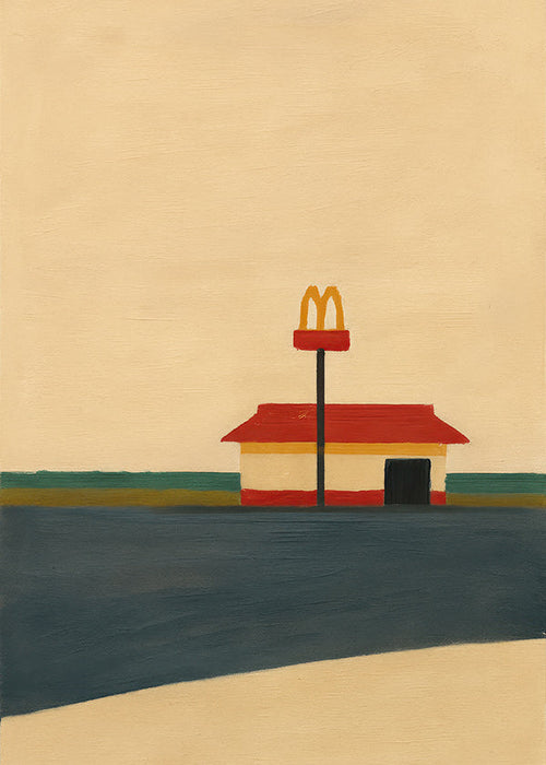 Keuken kunst minimalistisch met diner en gouden boog