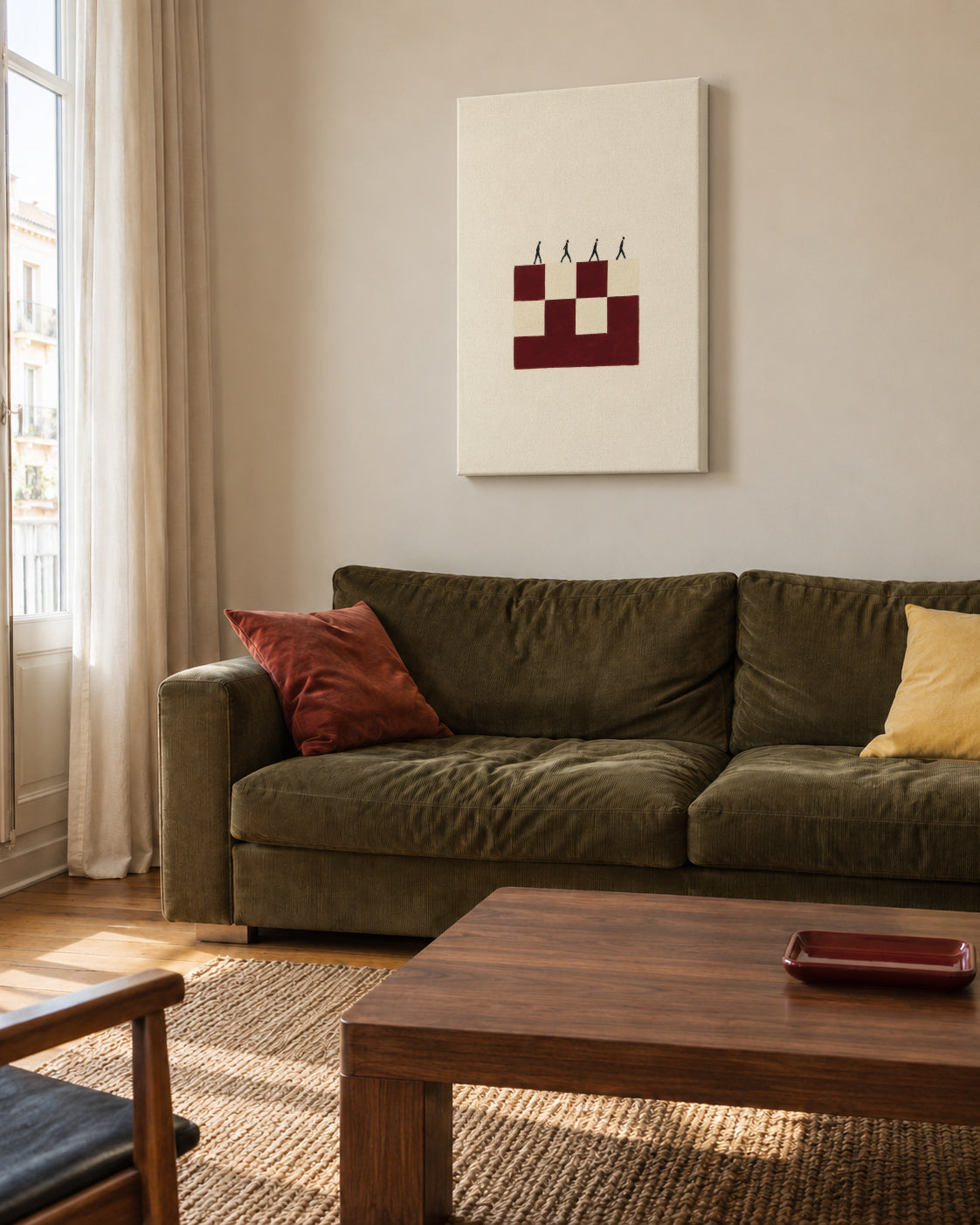 Table Arrangement - Unframed canvas in an interior