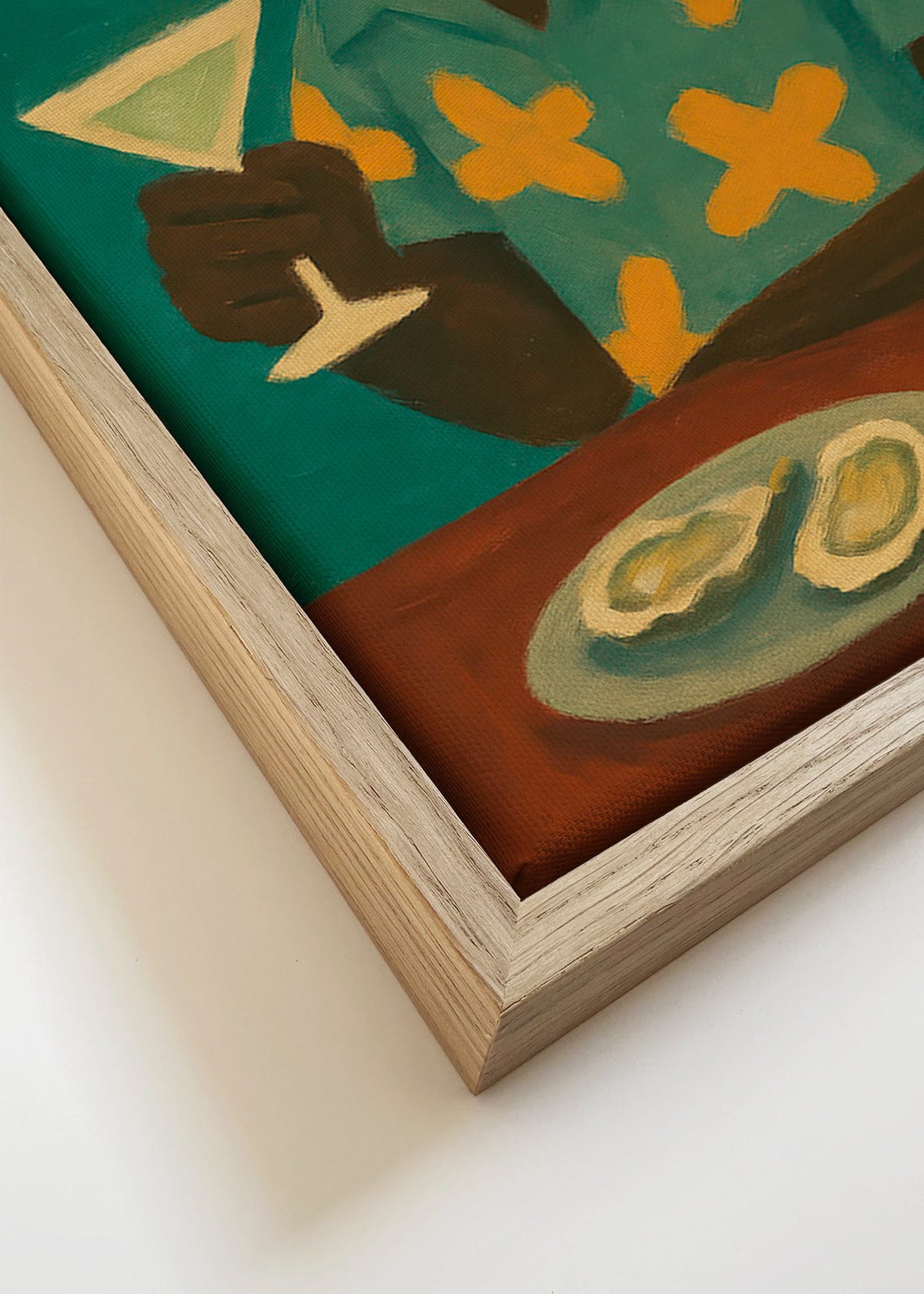 Keuken kunst met aap en cocktail – Canvas detail
