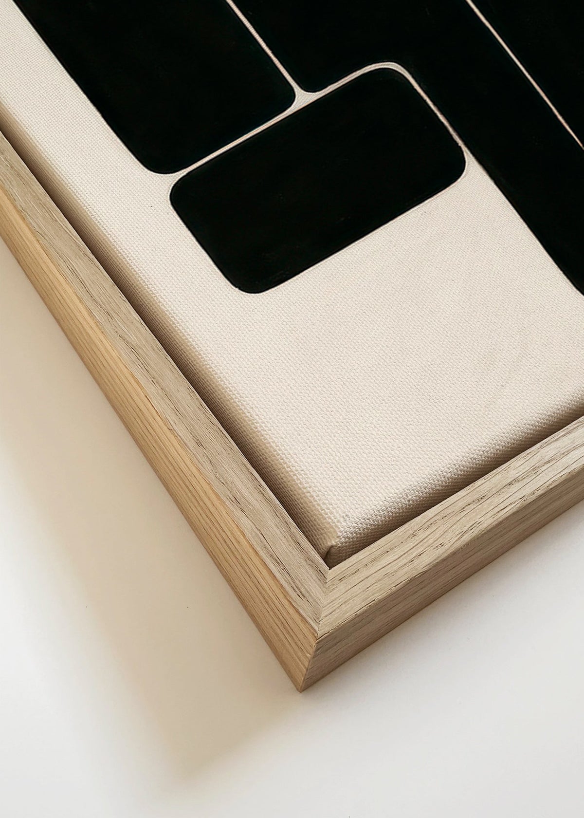 Geometrische poster met sterke zwarte vormen – Canvas detail
