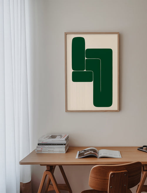 Geometrische groene kunst met L-vormen – Product1