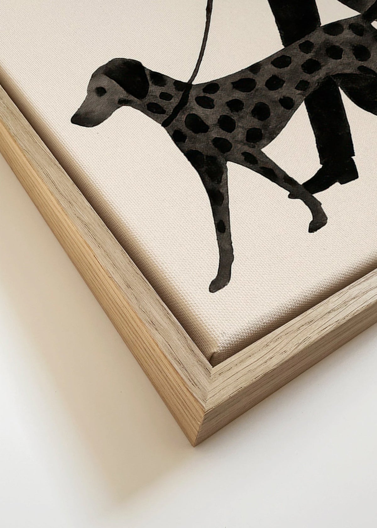 Kunstwerk hond lopend silhouet – Canvas detail