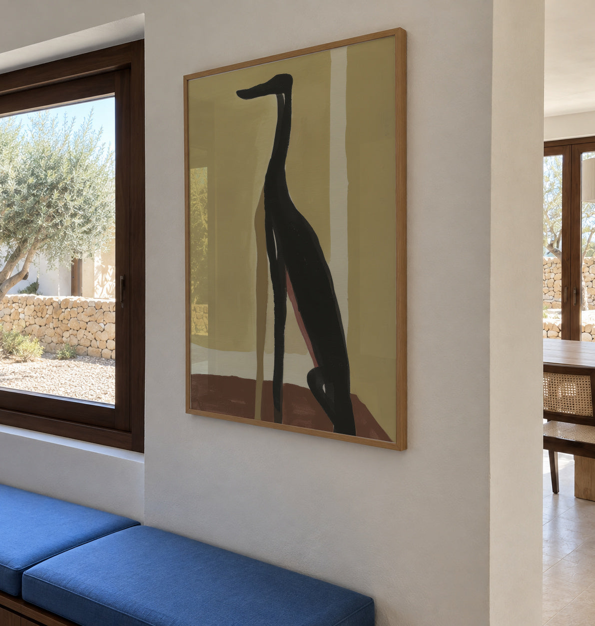 Greyhound Profile - Framed poster in an interior
