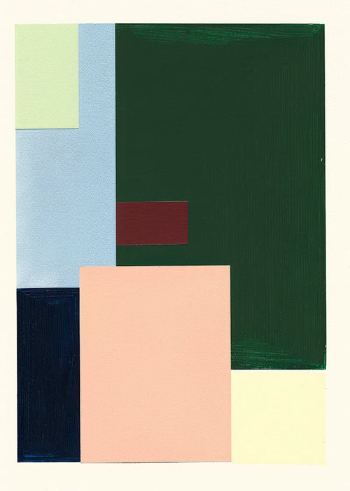 Geometrische kunst met pastelkleurige blokken