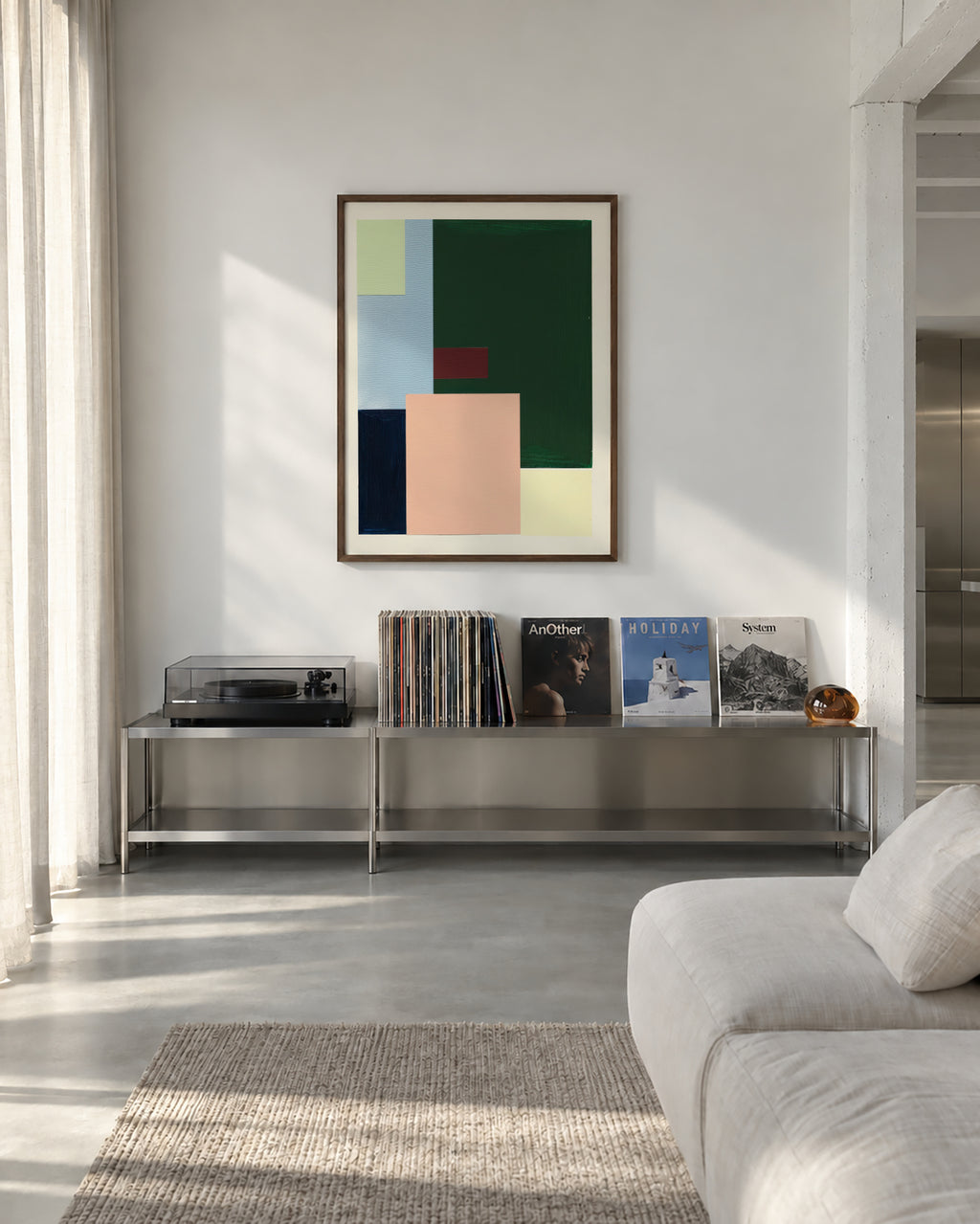 Pastel Construction I - Framed poster in an interior