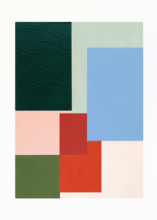 Geometrische poster met pastelkleurige blokken