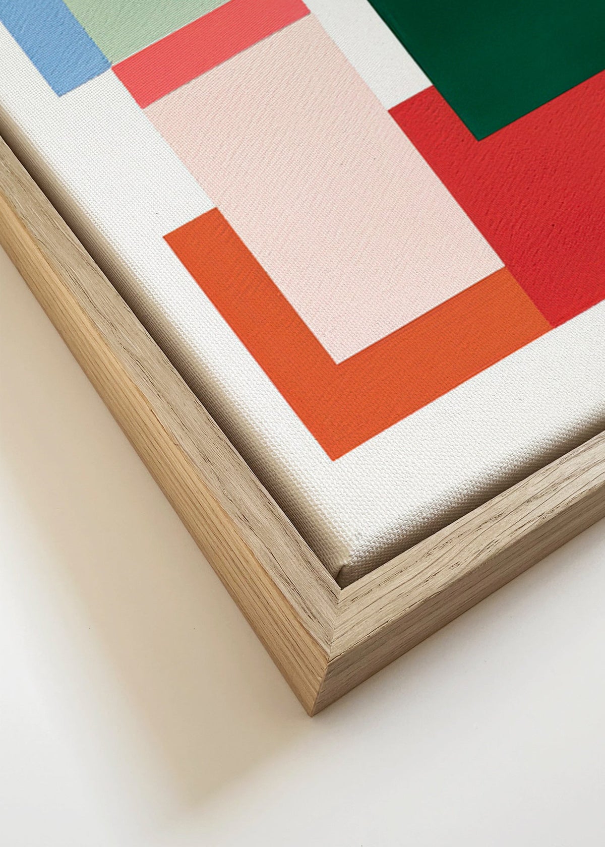 Abstract werk met gestapelde rechthoeken – Canvas detail