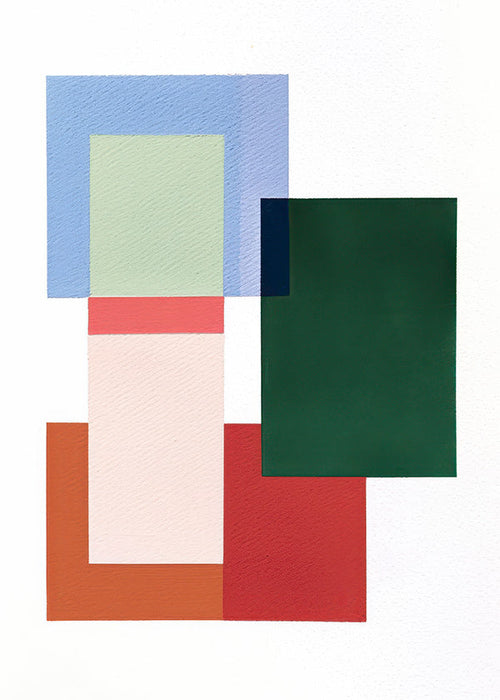 Abstract werk met gestapelde rechthoeken