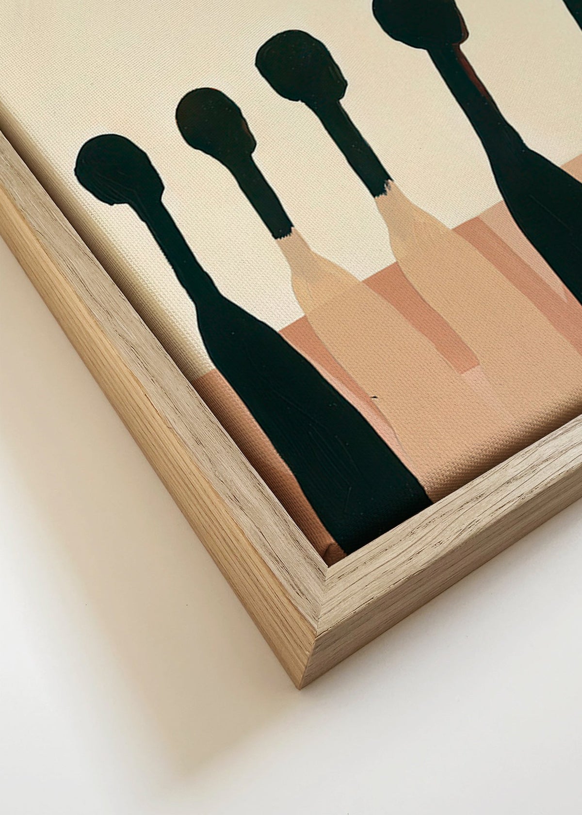 Abstract kunst met uitgerekte figuren – Canvas detail