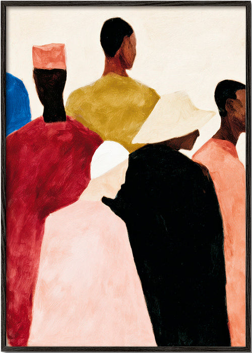 Abstracte poster met gegroepeerde figuren – Black Frame