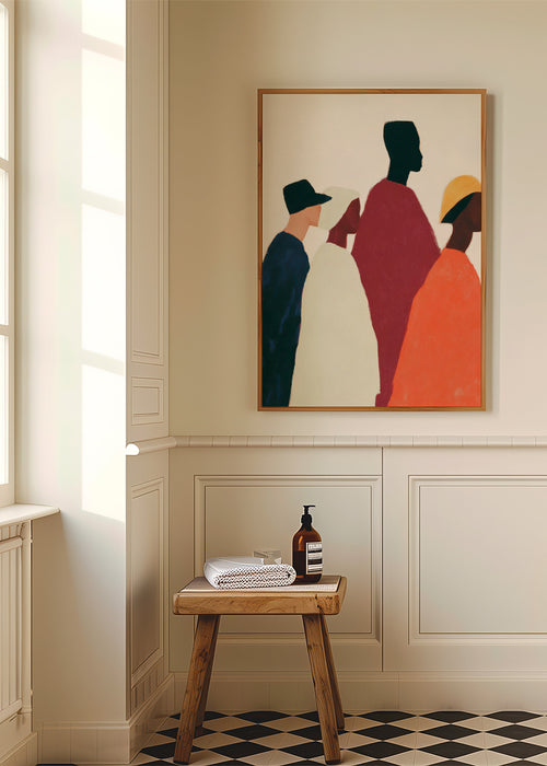 Illustratie: rij gestileerde figuren – Product1