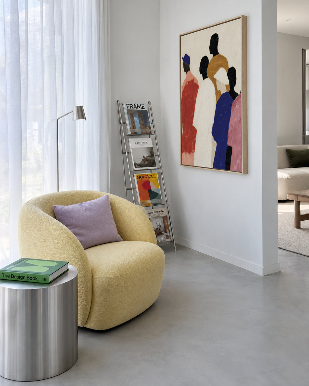 Crowded Colors III - Framed canvas in an interior