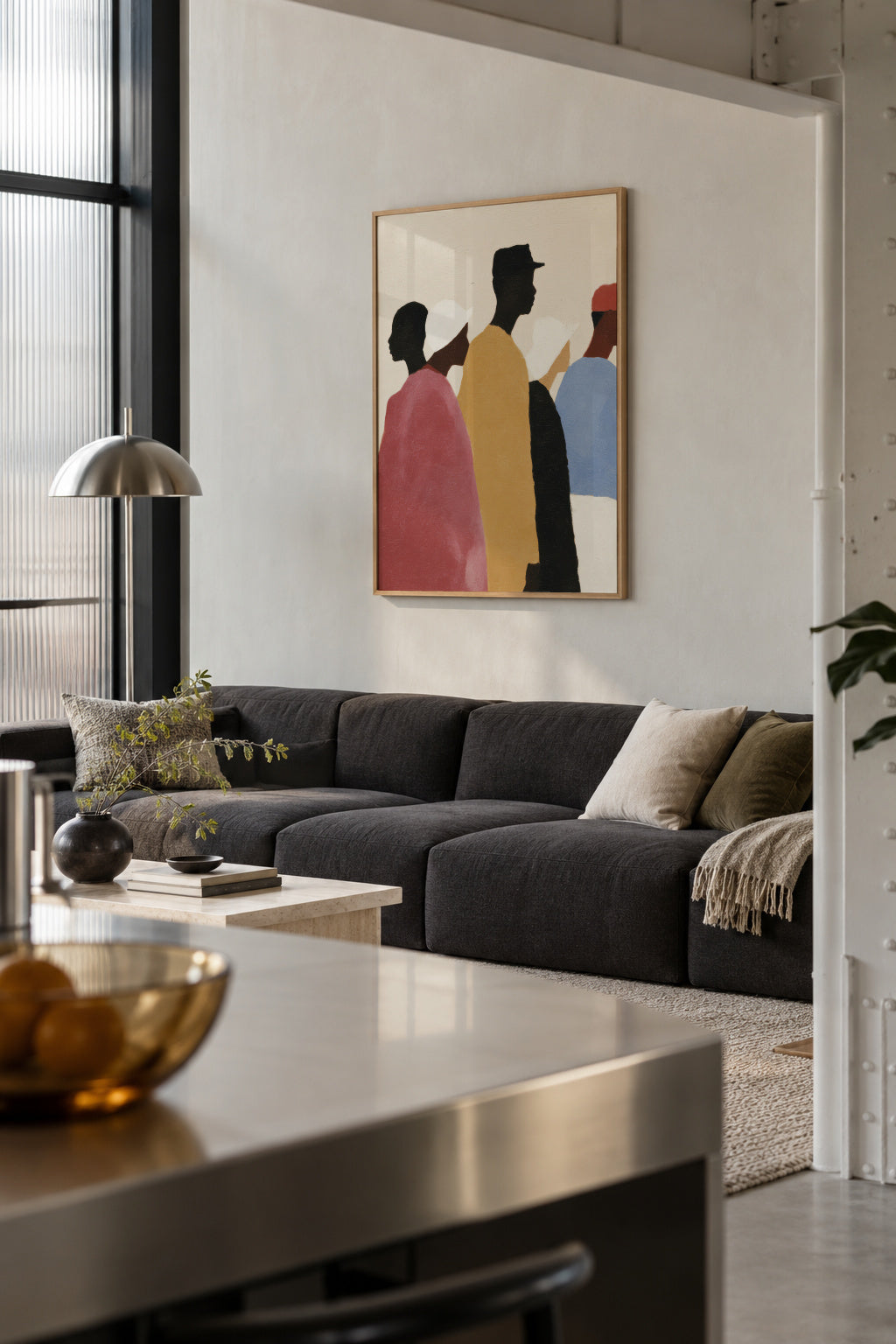Crowded Colors IV - Framed poster in an interior