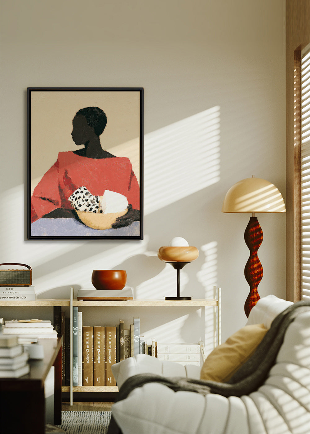 Keuken kunst: vrouw met kom – Canvas1