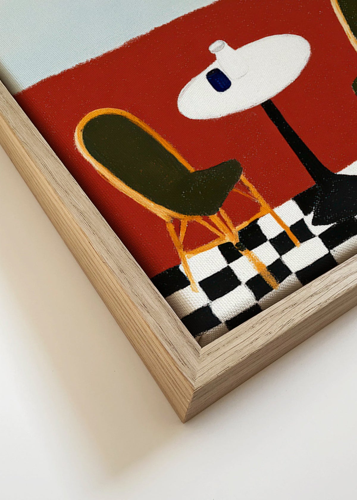 Keuken kunst: minimalistisch terras met tafel – Canvas detail