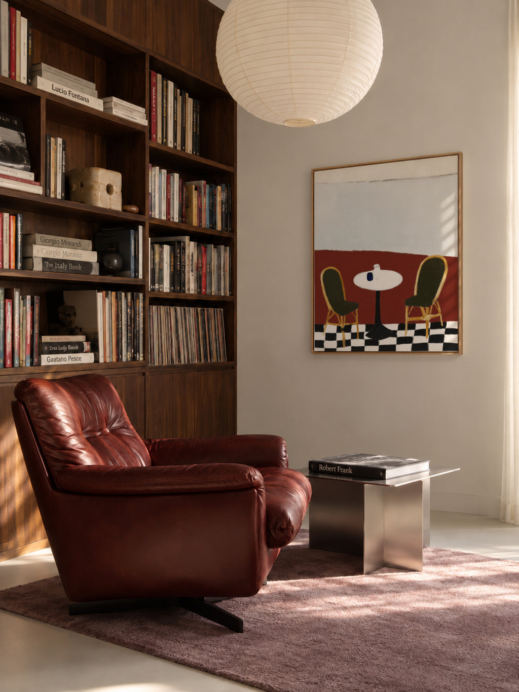 Empty Terrace - Framed canvas in an interior