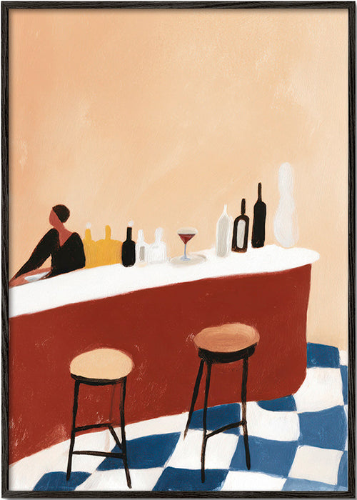 Keuken kunst: bar met glazen – Black Frame