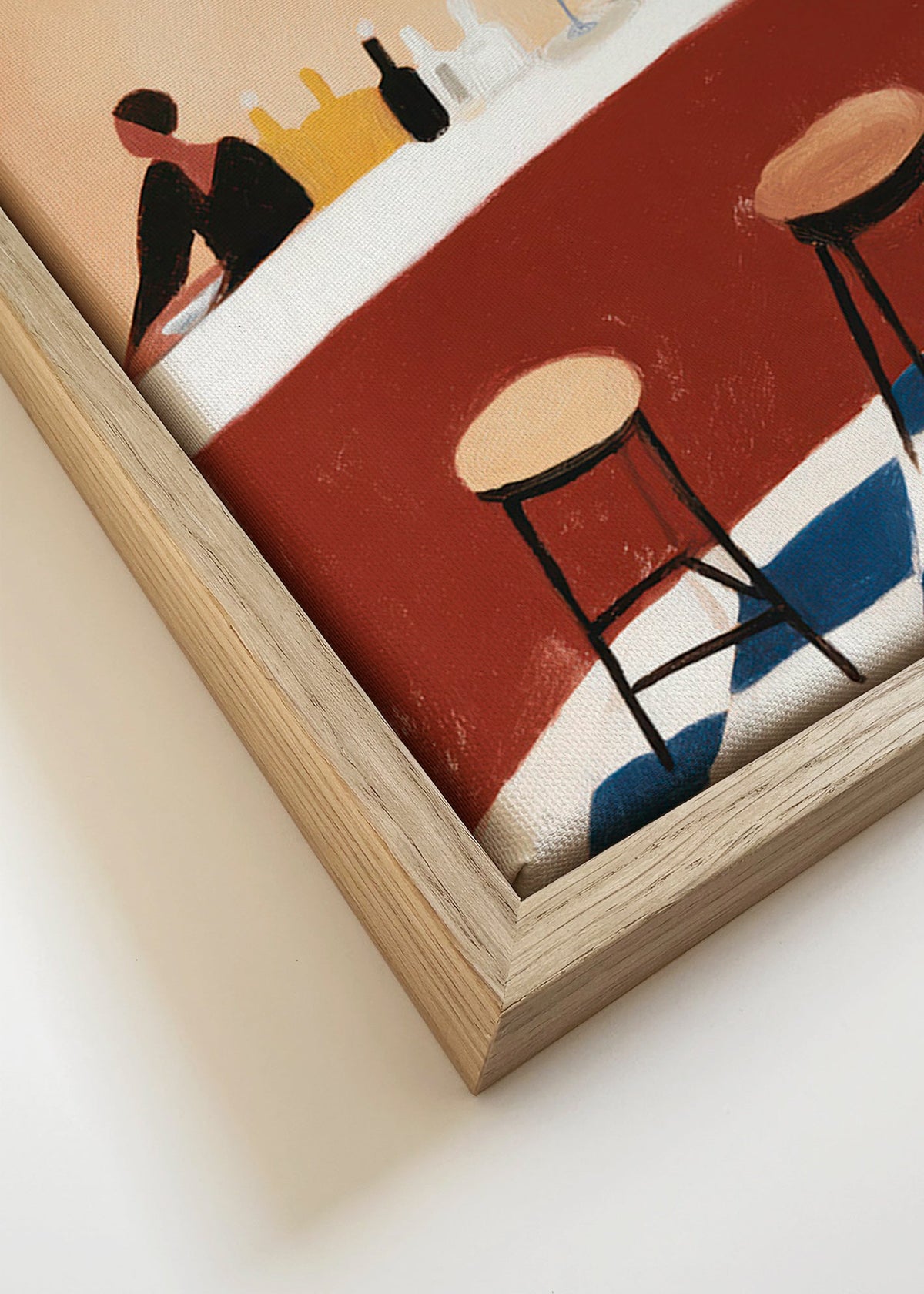 Keuken kunst: bar met glazen – Canvas detail