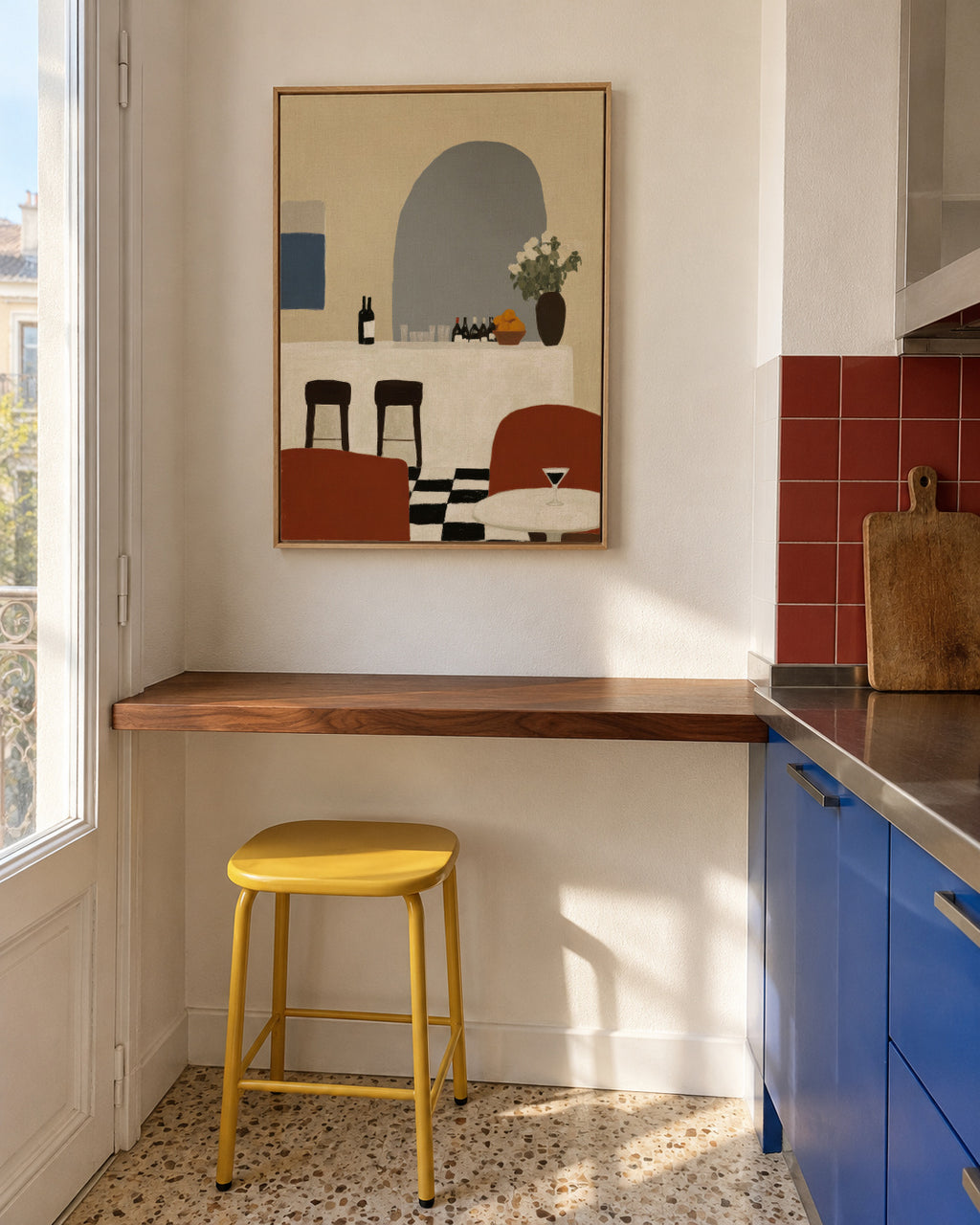 Minimalist Arches - Framed canvas in an interior