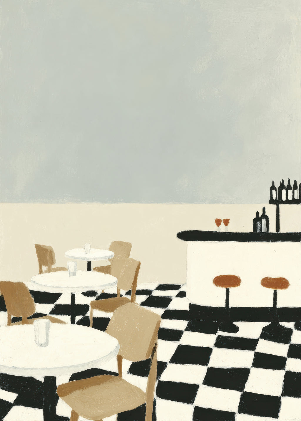 Checkerboard Patio - Unframed art print