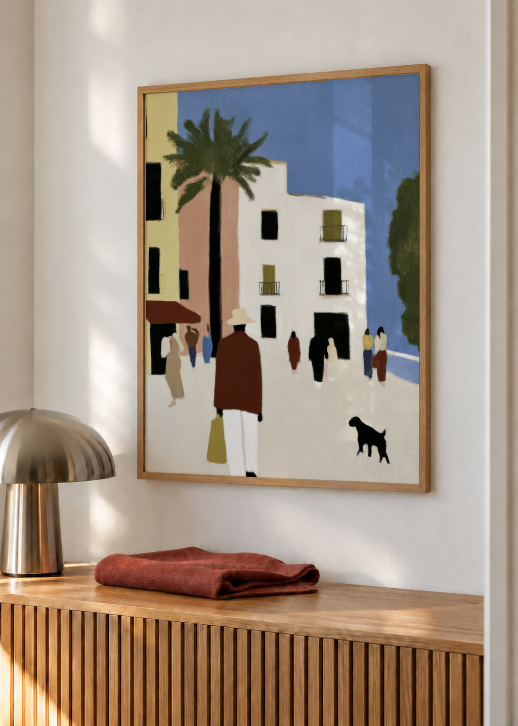 Mediterranean Walk - Framed poster in an interior