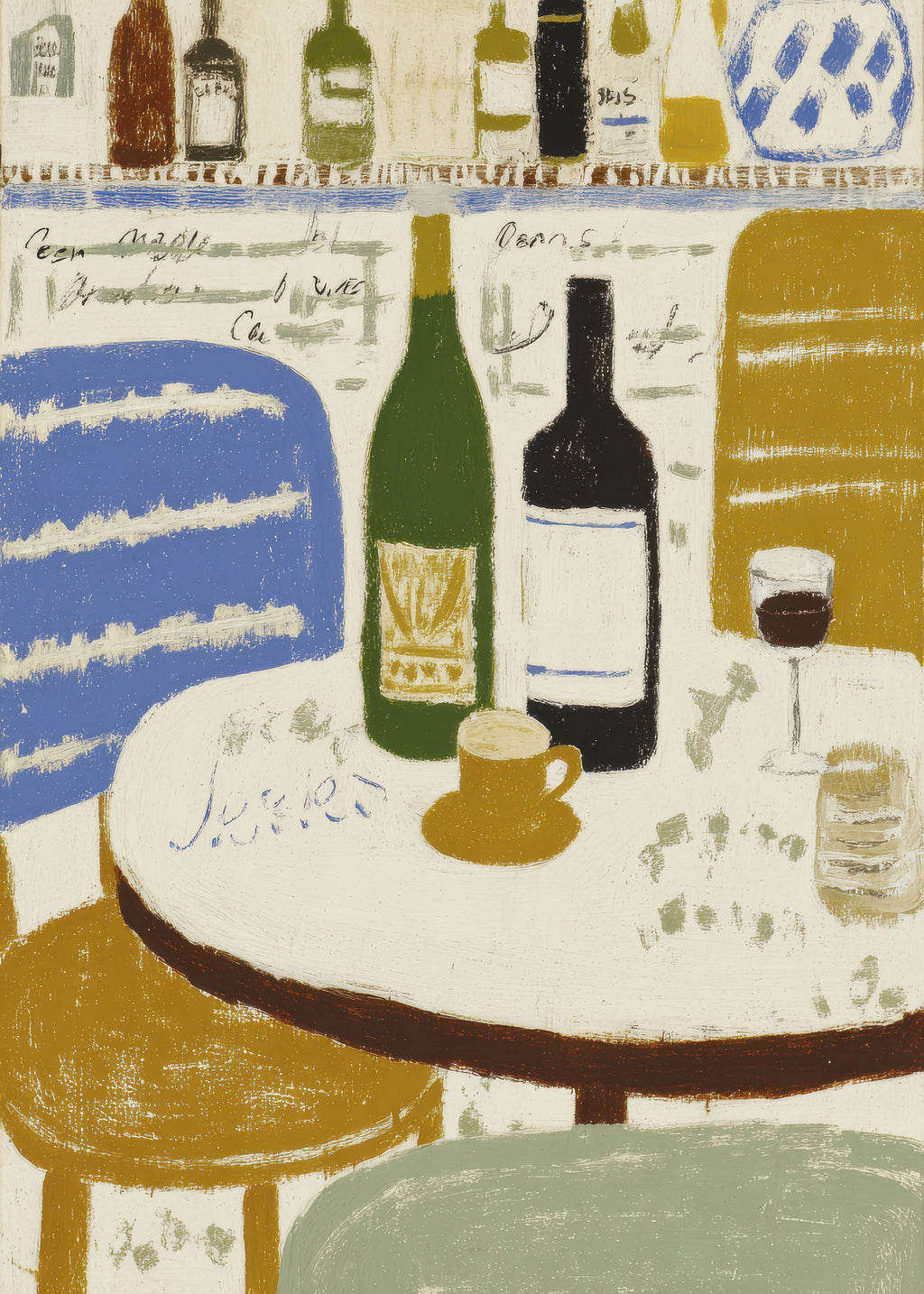Bistro Table Still Life - Unframed art print