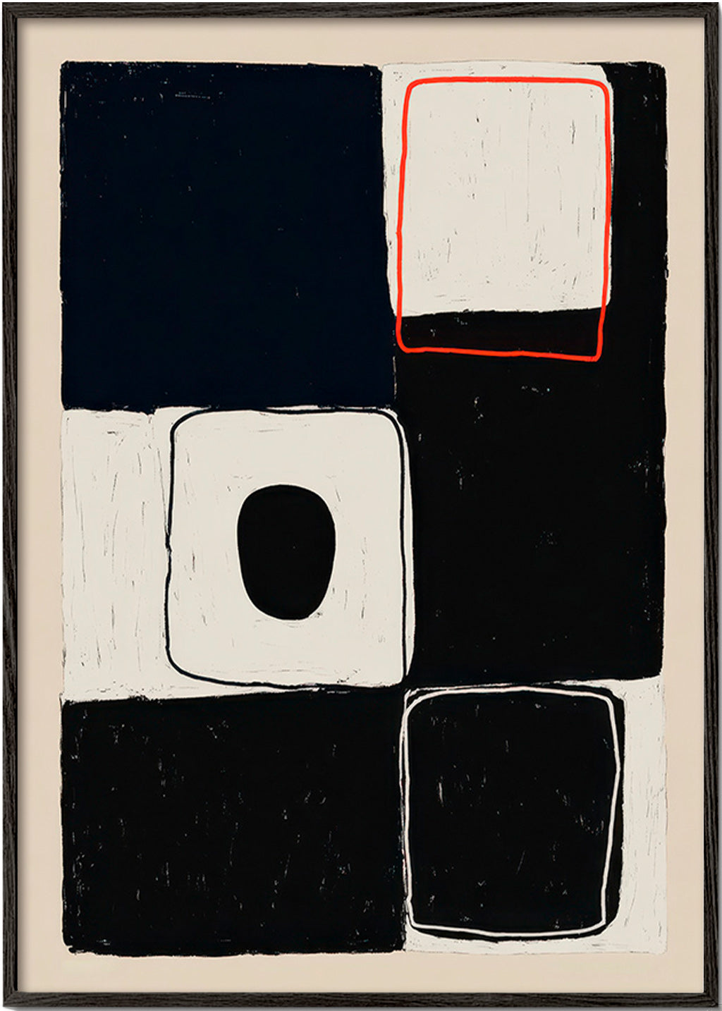 Geometrische kunst met gestapelde blokken – Black Frame