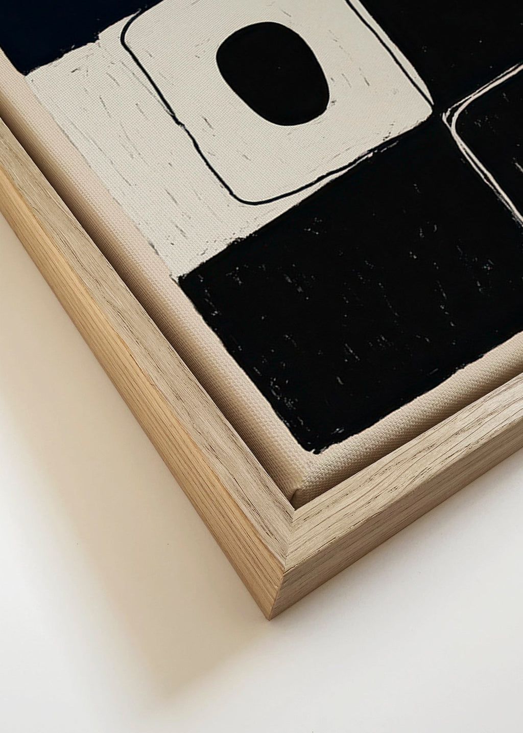Geometrische kunst met gestapelde blokken – Canvas detail