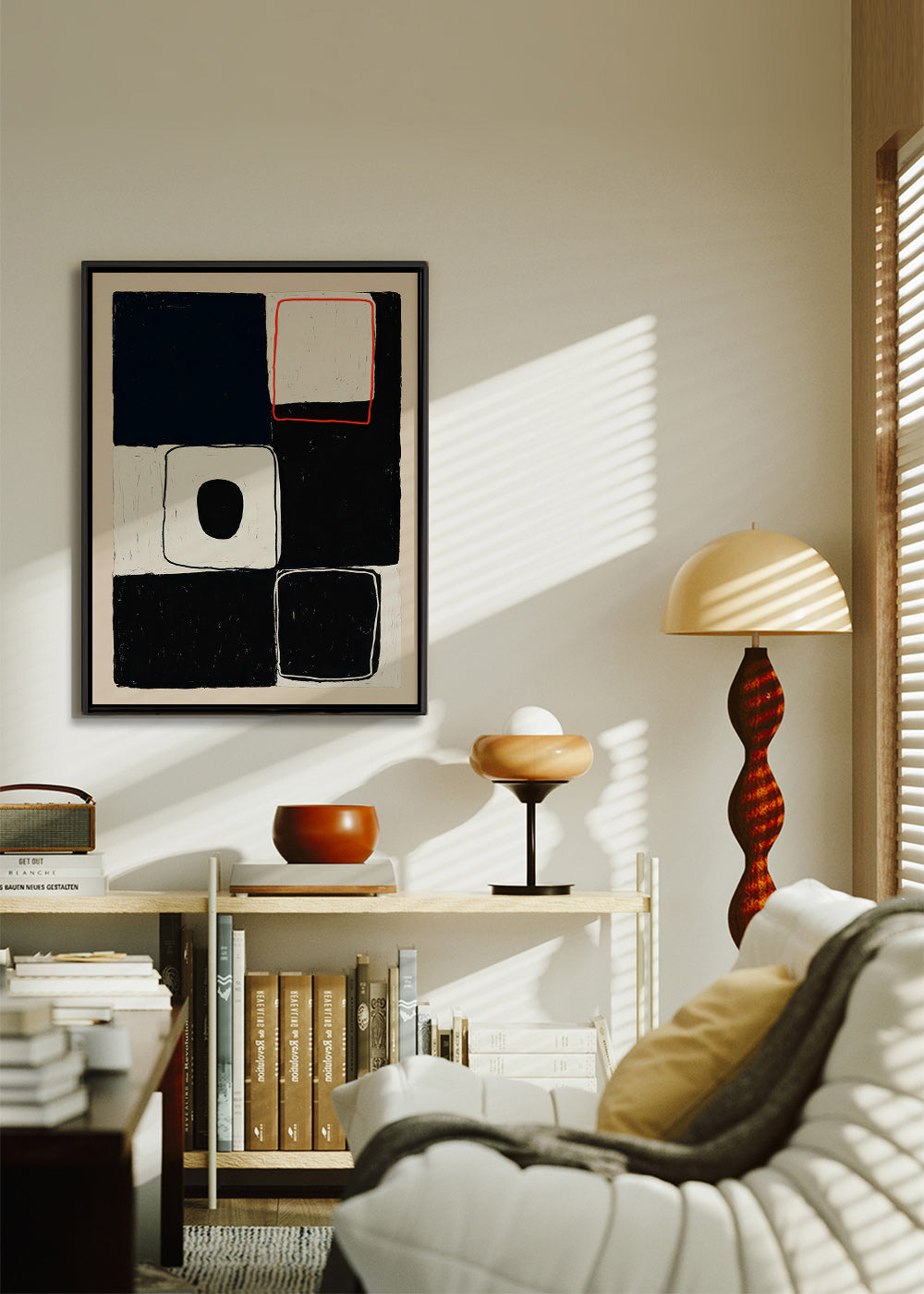 Geometrische kunst met gestapelde blokken – Canvas1