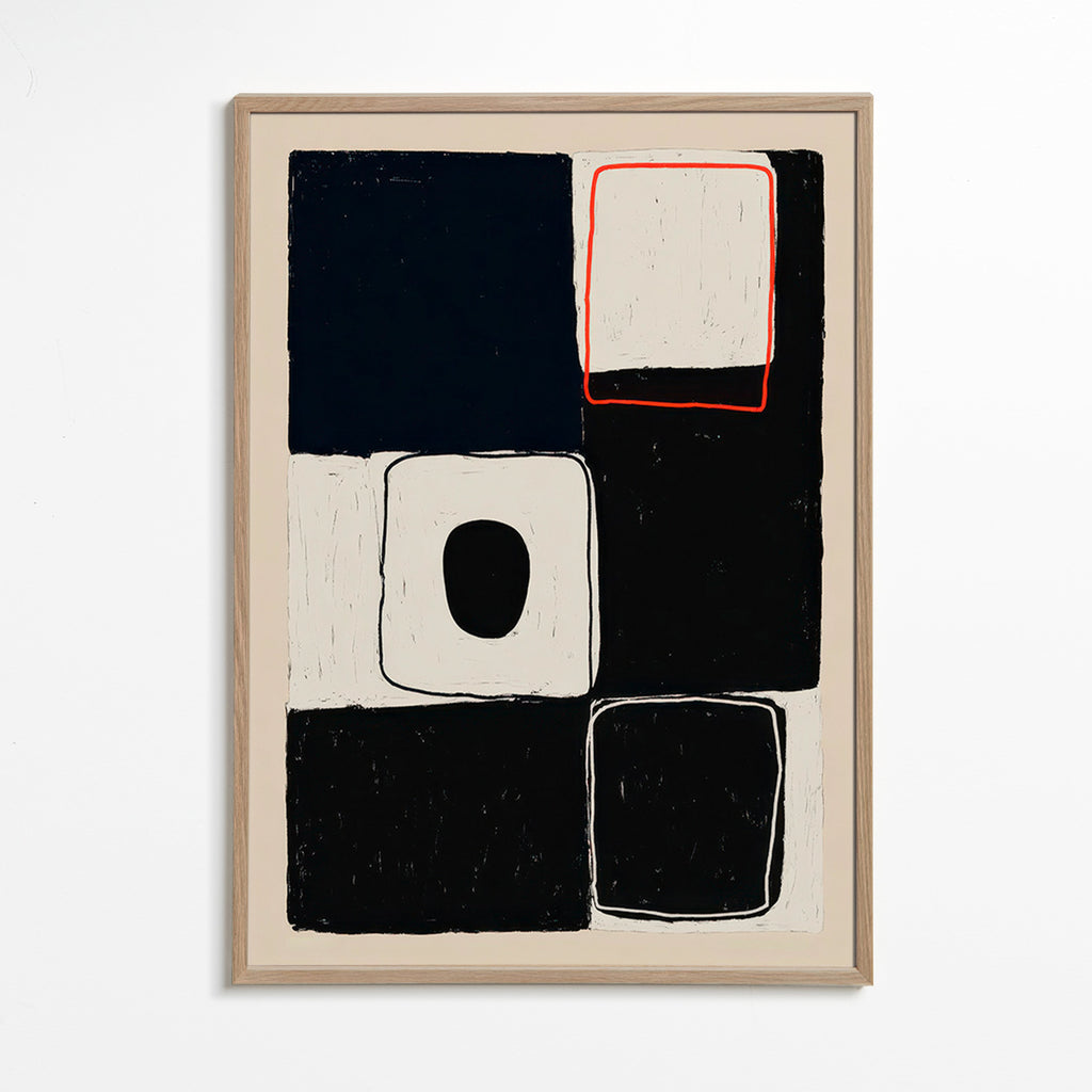 Geometrische kunst met gestapelde blokken – Oak Frame
