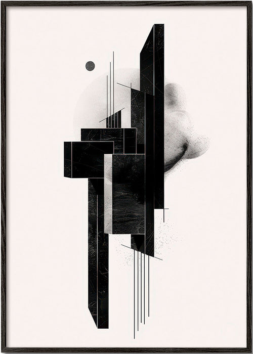 Geometrische poster Monoliet structuur – Black Frame