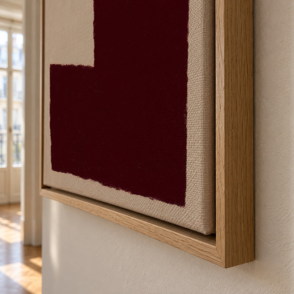 Burgundy Corner V - Framed canvas detail