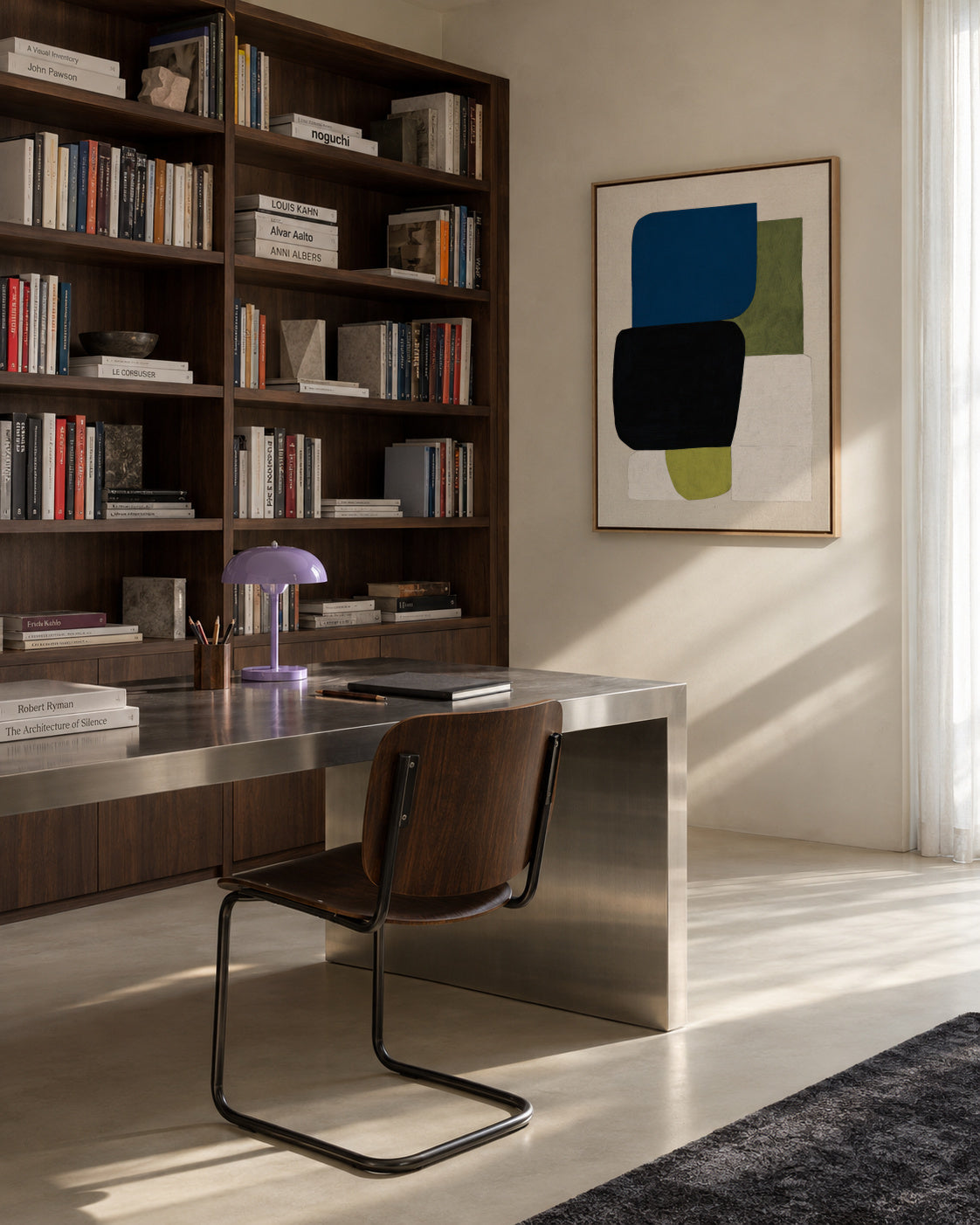 Moss Overlap - Framed canvas in an interior