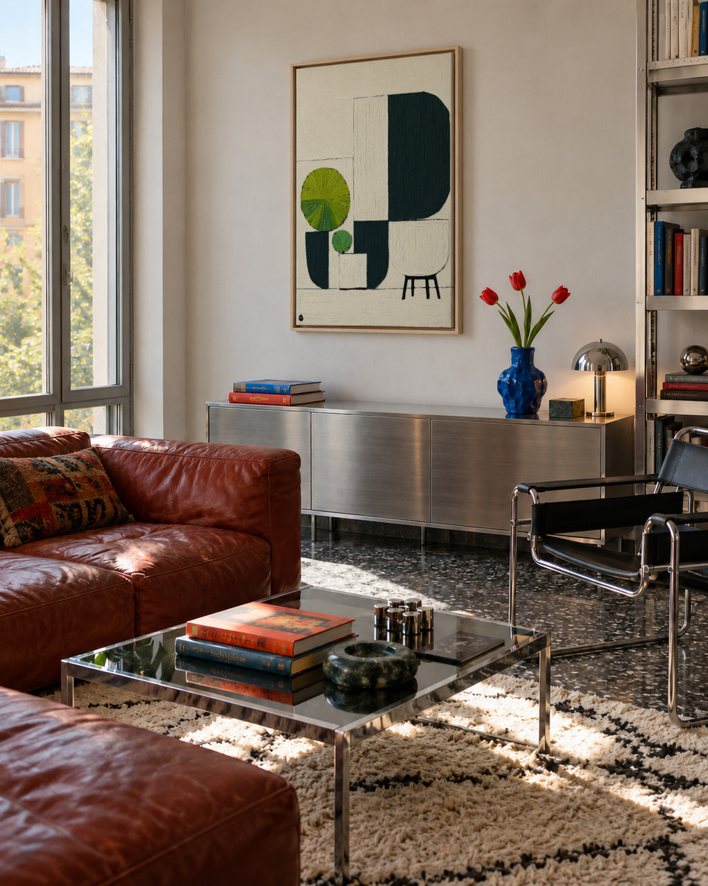 The Abstract Garden - Framed canvas in an interior