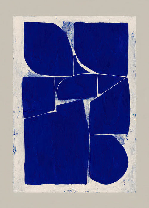 Geometrische kunst indigo blokcompositie