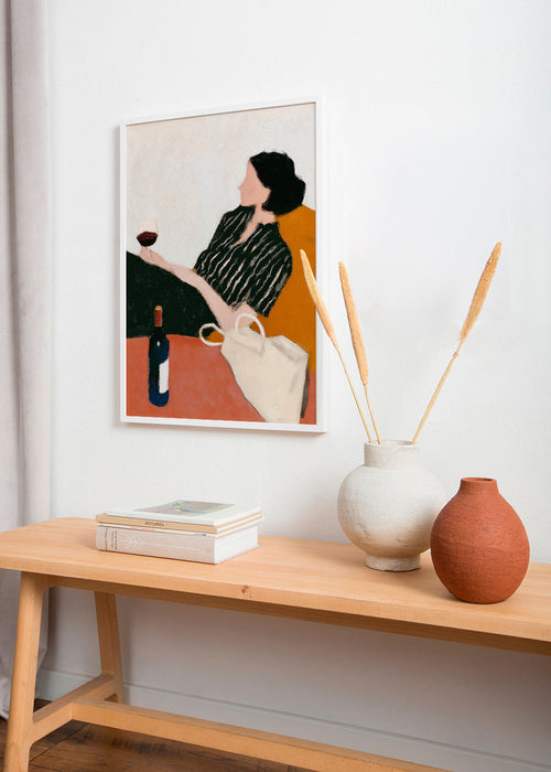 Keuken kunst vrouw met wijnglas – Product1