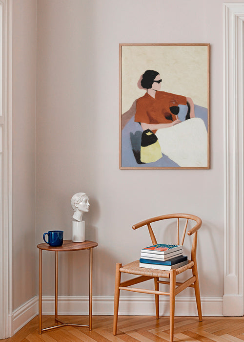 Keuken kunst vrouw met een wijnglas – Product1